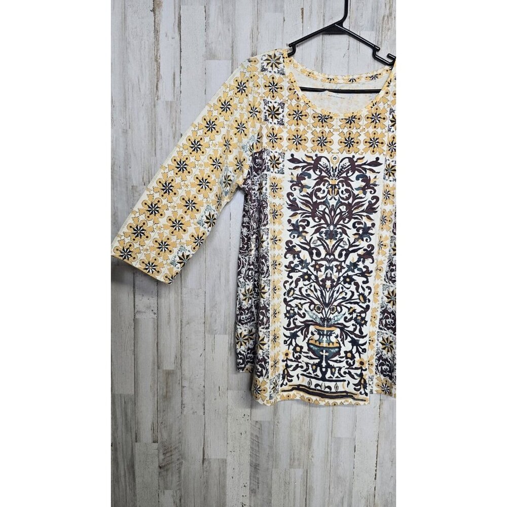 Lucky Brand 1X Women's Top Boho Bohemian XL Soft Cotton Blend - Picture 4 of 9
